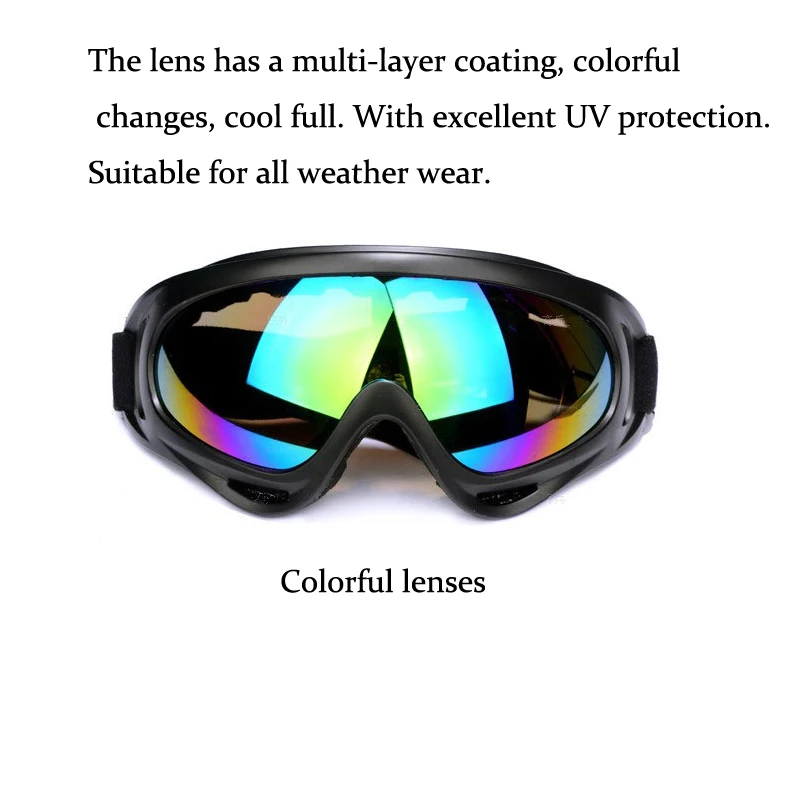Outdoor Colorful Motorcycles Sports Car Goggles Against UV Windshield Fans Tactical Equipment Ski Sun Glasses