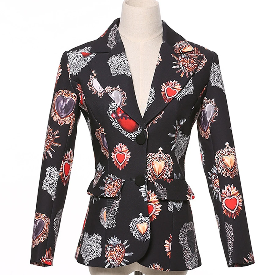 SEQINYY Vintage Blazers 2018 Early Autumn Woman's New Long Sleeve High Street Printed Single Breasted Notched Fashion Jackets - 32942089156 SEQINYY Vintage Blazers 2018 Early Autumn Woman's New Long Sleeve High Street Printed Single Breasted Notched Fashion Jackets - 32942089156