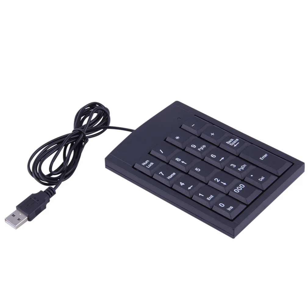 Горячая Высокое качество 1 шт. мини USB Проводная цифровая клавиатура адаптер 19 клавиш для ноутбука pc Черный новейший