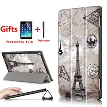 Умный чехол-подставка из искусственной кожи для lenovo Tab 4, Tab4, 10 Plus, TB-X704, TB-X704F, TB-X704N, 10,0 дюймов, защитный чехол для планшета+ пленка+ ручка