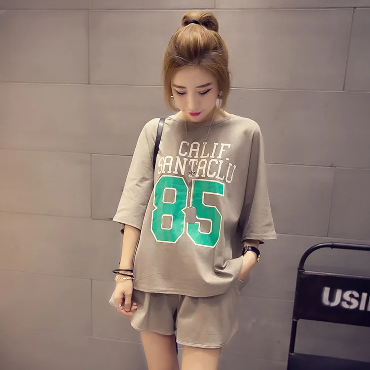 Korean Style women summer pyjamas short sleeve casual sleep female suit