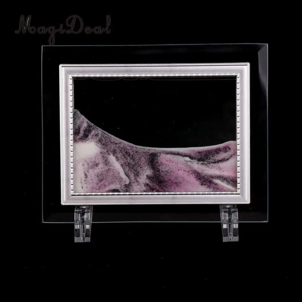 Mix Visual Illusion Floating Liquid Motion Timer Landscape Liquid Sanglass Flowing Sand Drawing Toy Desk Supplies 