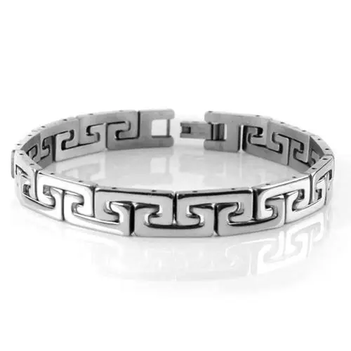 

Popular Fashion Men's Punk Stainless Steel Chain Wristband Clasp Cuff Bangle Bracelet