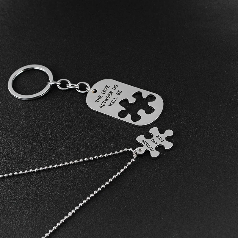 Набор брелоков для ключей любовь между нами будет всегда|matching necklaces couples love|puzzle
