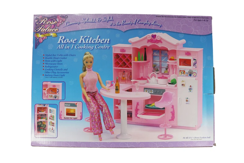 Мебель для Барби Большой размер кухонный кукольный домик с баром кухонная утварь овощи приправа аксессуары для куклы Monster High