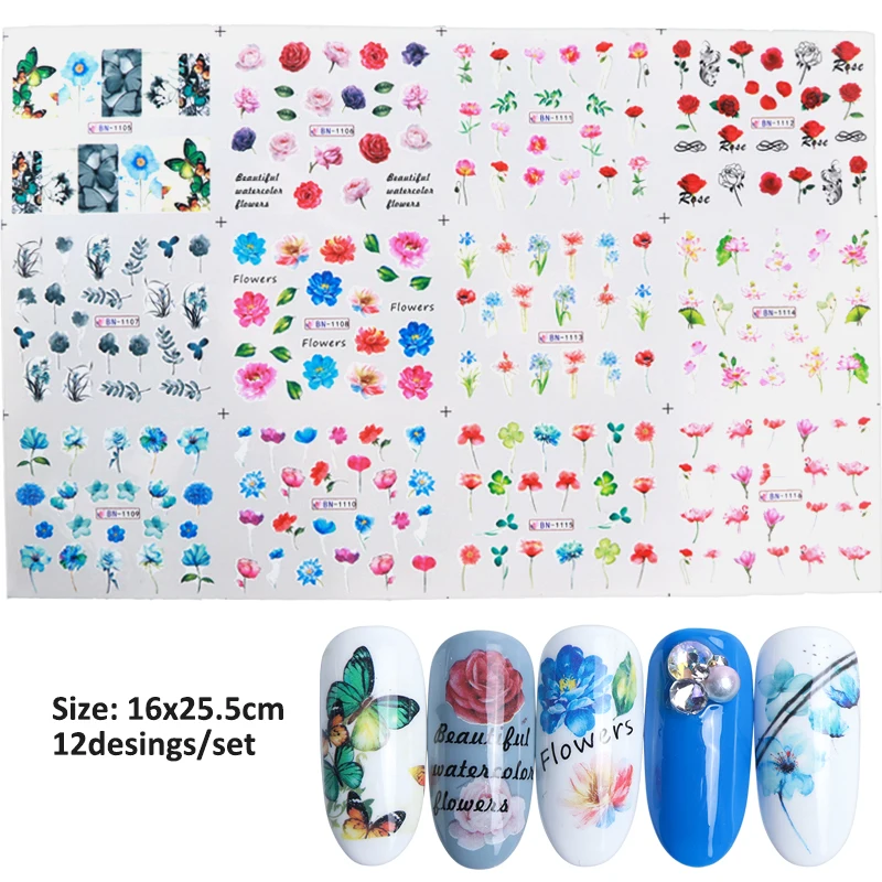 Rose nail decals-1