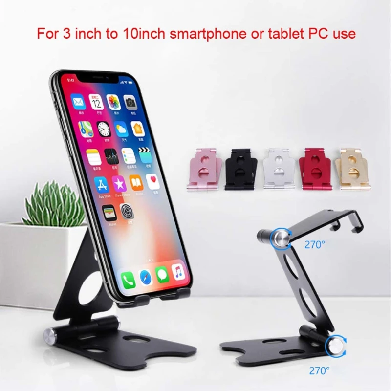 

Aluminum Universal Foldable Adjustable Cell Phone Tablet Desk Stand Mount Holder #221