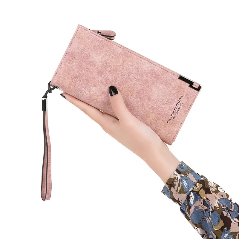 Famous Brand Luxury Wallets Women Long Leather Wallet Female Clutch Purse Women Wallet Ladies Fashion scrub Wallets 180Q