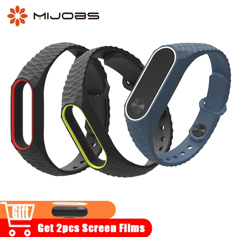

Mijobs Mi Band Sport Aurora Silicone Wriststrap Bracelet Wristband Replacement Watch Band for Xiaomi Mi Band 2 Smart Accessories