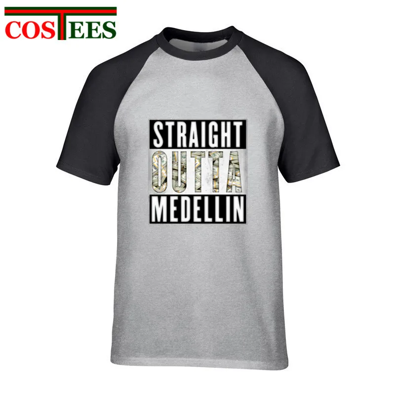 Винтаж Straight outta Medellin плата о Пломо футболка Для мужчин Pablo Escobar Пользовательские