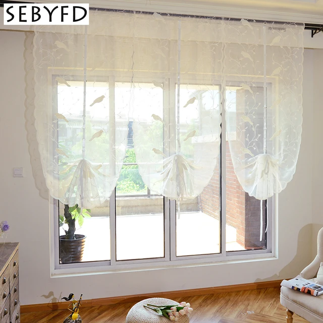 White Tulle Window Curtain For Bedroom Living Room Decorative White Tulle Window Curtain For Bedroom Living Room Decorative Bird Embroidery Pattern Sheer
