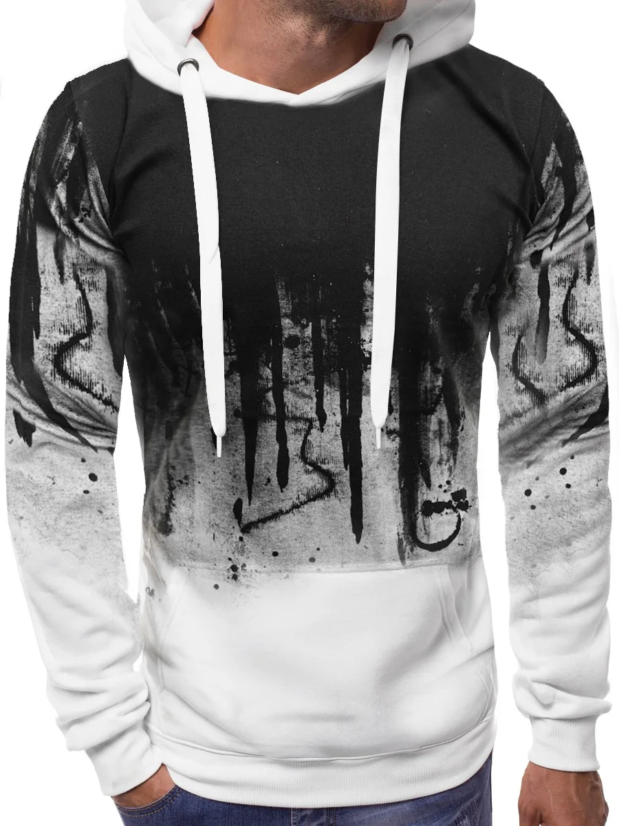 

Plus size 5XL men hoodie sweatshirts long sleeve Personality printing white mens hoodies clothes 2018 new 1409-F810