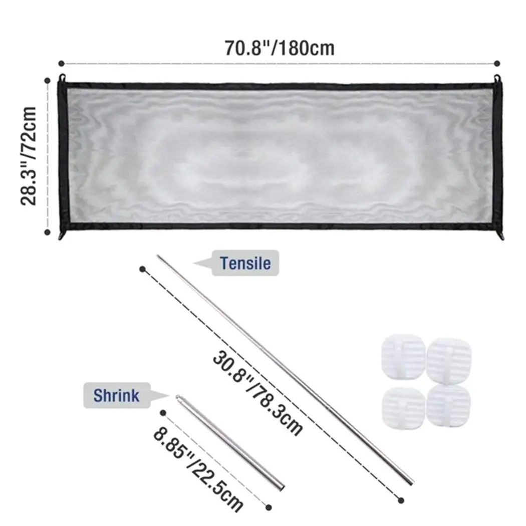 

Foldable Cats Dogs Safety Protective Fence Pets Gate Mesh Isolation Net Black