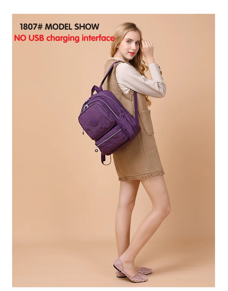 TEGAOTE женские рюкзаки с защитой от кражи, USB зарядка, рюкзак для ноутбука, школьные сумки для девочек-подростков, нейлоновая Повседневная сумка для путешествий