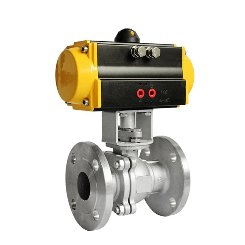 Buy 4 inch Pneumatic Two Ways Flanged Ball Valve