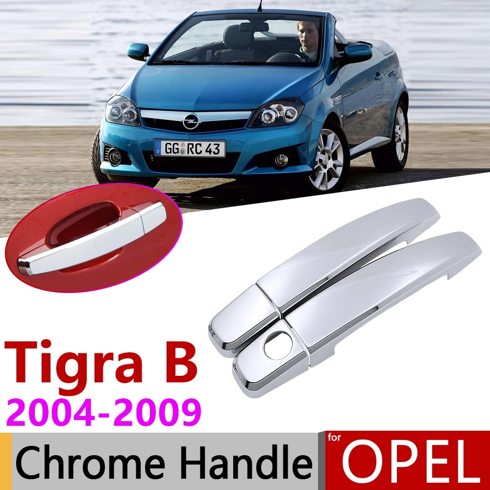 Для Opel Tigra B 2004 ~ 2009 Vauxhall Holden TwinTop хромированная крышка внешней дверной ручки
