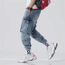 Весенние джинсы, мужские свободные брюки большого размера для маленьких мальчиков, 9 точек, брюки с дырками, мужские трендовые брюки