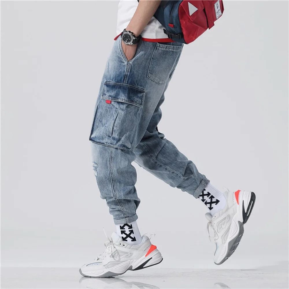 

Spring Jeans Men's Loose Large Size Hallen Small Boys 9-point Trousers Holes Nine-point Trousers Men's Trend