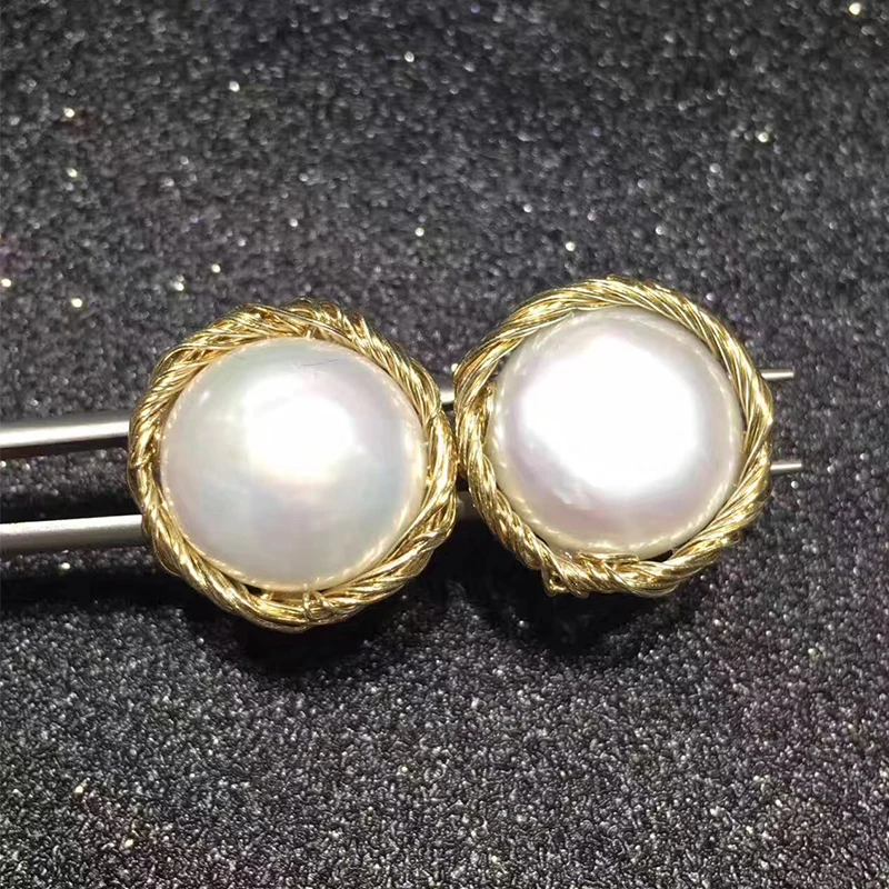 Buy ANI 14K Roll Yellow Gold Women Engagement Stud