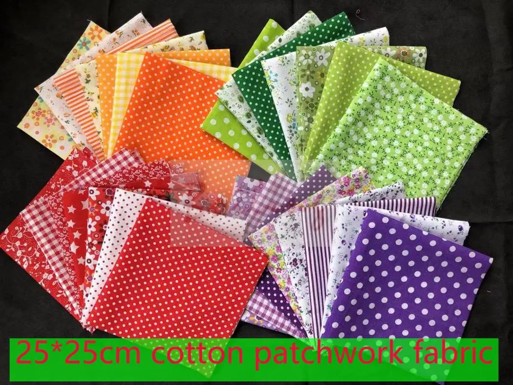 

7PCS 25*25CM mixed printed cotton fabric for DIY sewing Quilting patchwork Needlework cloth Handmade Material,Doll Clothing