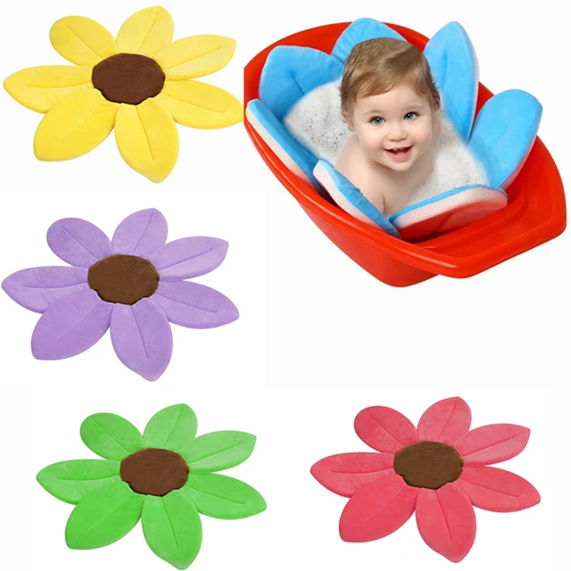 Baby Play Mat Bath Mat Newborn Baby Shower Petals Flower Shape Sponge Kid Soft Playing Mat