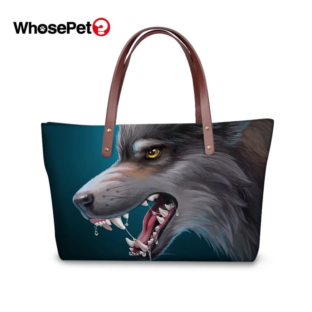 

WHOSEPET Women Handbags Cute Dog Print Top-handle Bag Large Capacity Animal Pattern Casual Bags Tote Fashion Ladies Shoulder Bag