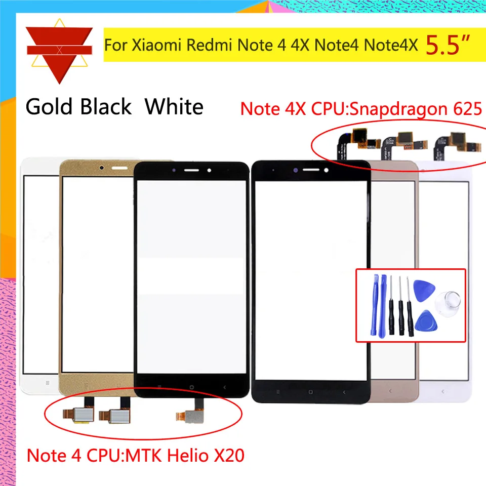 Note 4 сенсорный экран для Xiaomi Redmi Note 4 Redmi Note 4X сенсорный экран сенсор ЖК-дисплей дигитайзер Переднее внешнее стекло