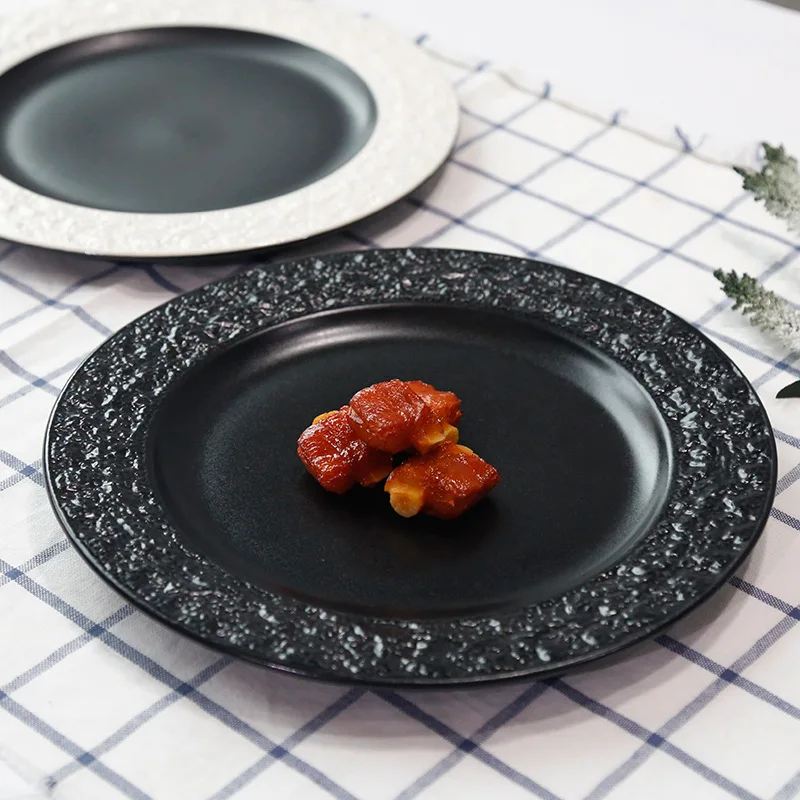 10 дюймов керамическая кость китайская посуда Европейская стильная тарелка индивидуальная еда стейк Салатница черный белый набор посуды лучшие подарки