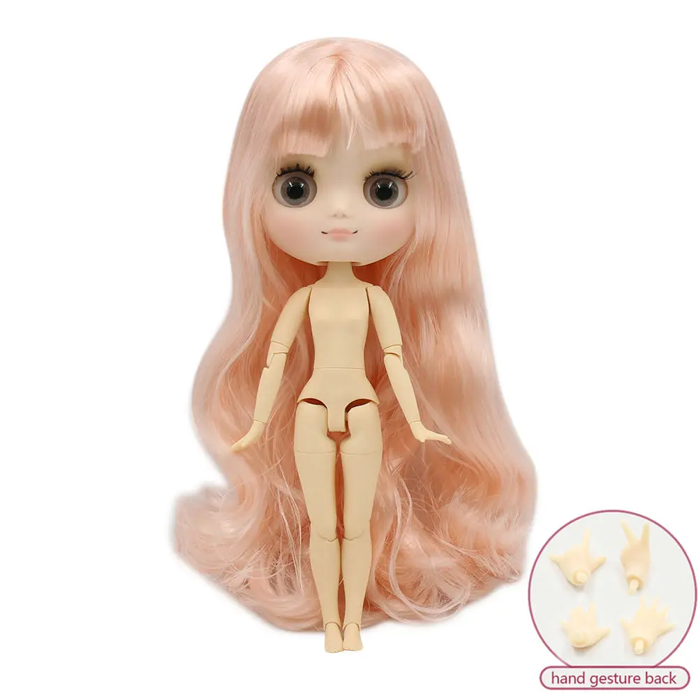 Middie blyth nude doll 20cm JOINT body Frosted face with makeup gray eyes multiple hair color DIY toys gift  gestures 13