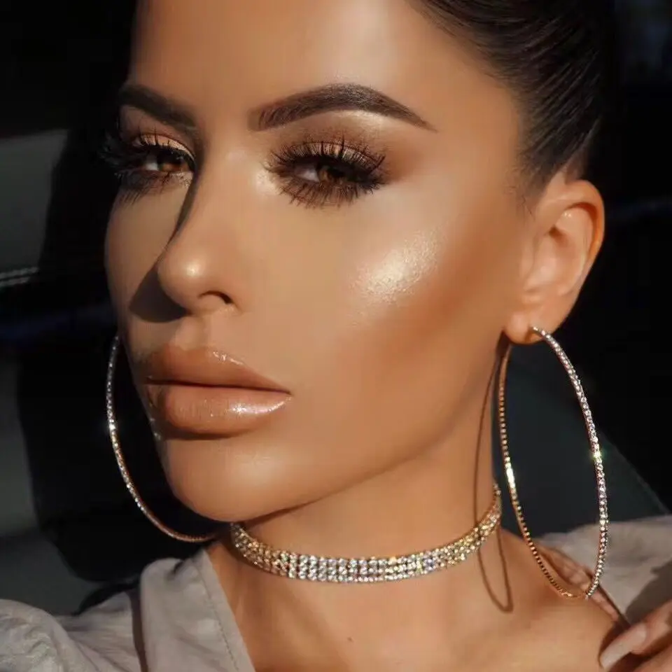 

Large hoop earrings Fashion retro classic big circle earrings Hyperbolic 6/8/9/10/cm rose gold trendy women jewelry gifts