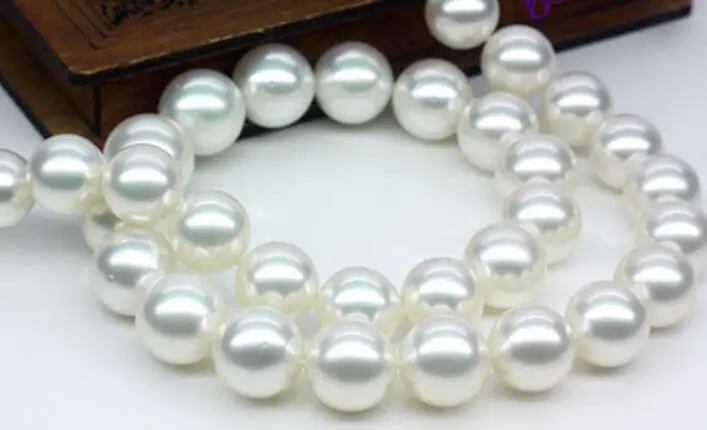 

HUGE 18"10-12MM NATURAL freshwater GENUINE WHITE ROUND PEARL NECKLACE 925silver