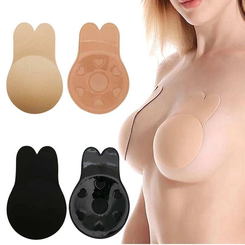 

LELINTA Women Silicone Nipple Covers Push Up Invisible Bra Top Breast Lift Bra Adhesive Bra Crop Top 1 Pair
