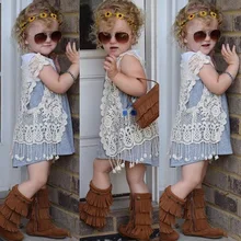 Spring Summer Ins Children Kids Baby Girls Crochet Hallow Out Lace Tassle Waistcoats Vest Girl Princess Tops Gilet