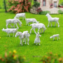 AN8706B 90 шт-180 шт 1: 87 неокрашенные Белые сельскохозяйственные животные коровы лошади фигурки хо масштаб Пейзаж Ландшафтный макет