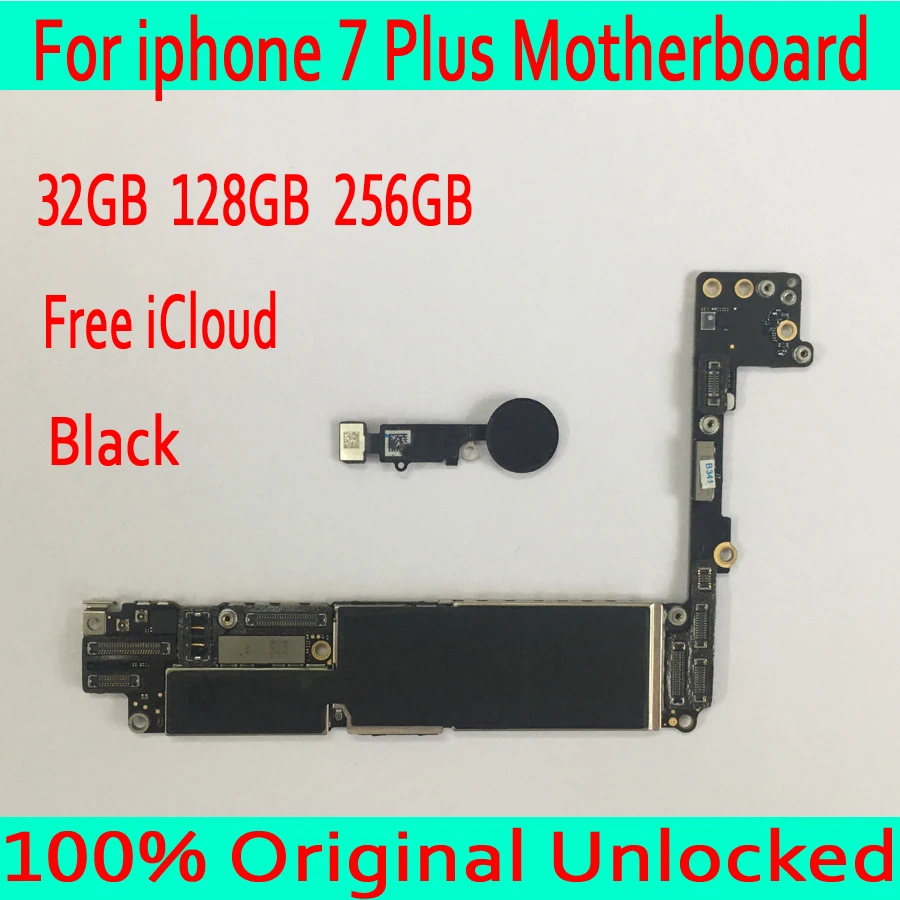 

Black with Free iCloud for iphone 7 Plus Motherboard with Touch ID,Original unlocked for iphone 7Plus Circuit board,Good Tested
