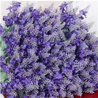 10 голов шелковые цветы Прованс лаванда поддельные искусственные высокое качество Цветы Свадебные украшения для домашнего сада декор DA - Цвет: Deep purple