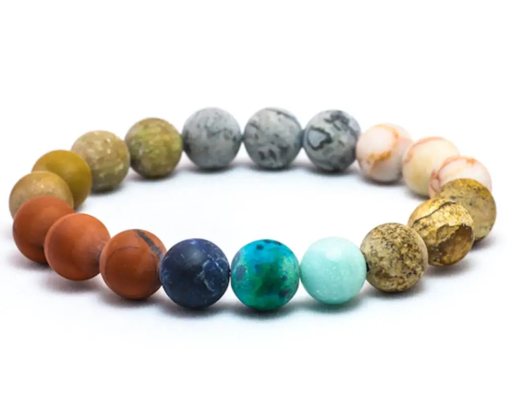 Вселенная Премиум планеты Солнечный Топ натуральный камень бусины браслет для женщины мужчины подарок чакра Йога браслет ювелирные изделия - Окраска металла: 10mmbeads