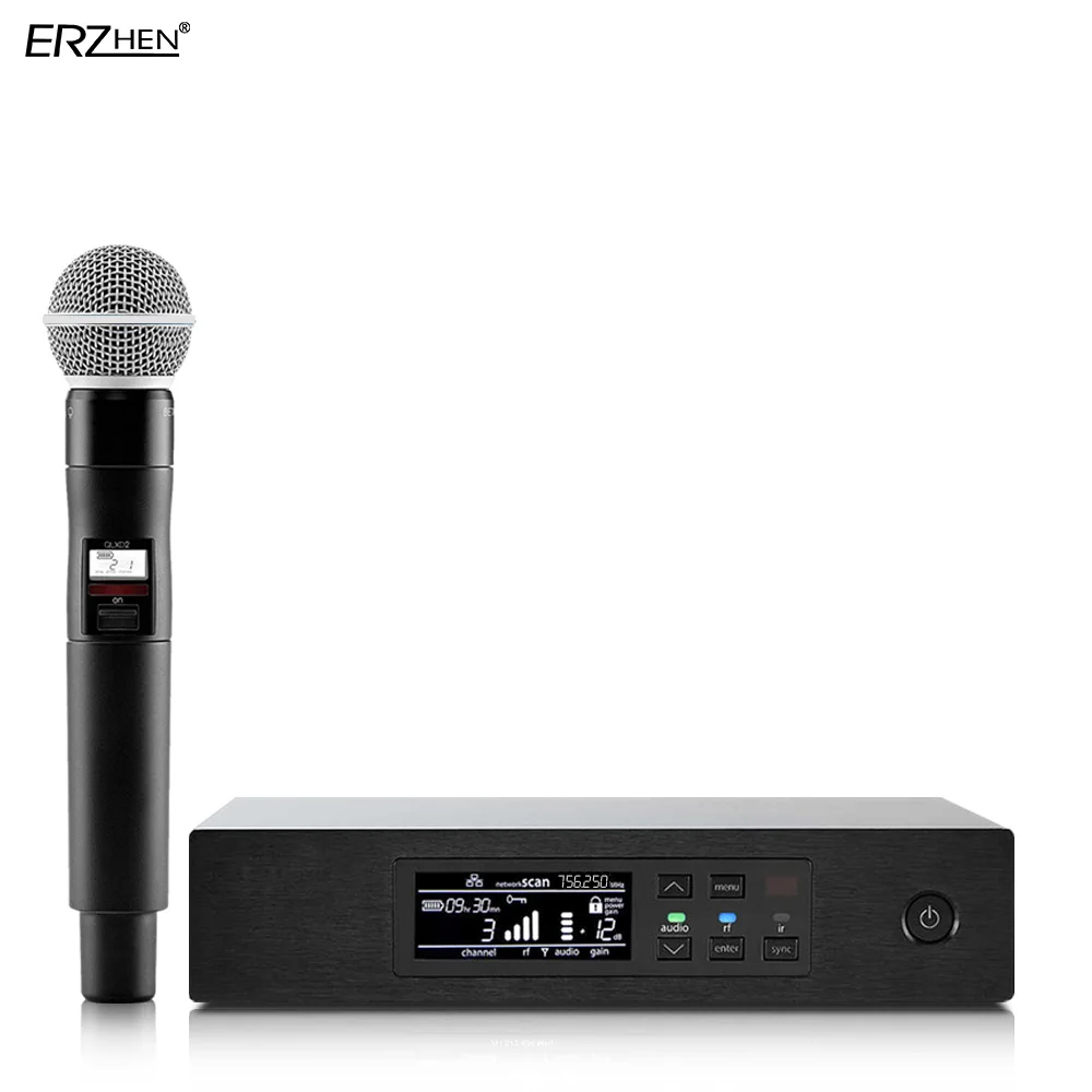 

QLXD4 High Quality Professional UHF Wireless Microphone Wireless System with Handheld Transmitter Collar Cable Headset Performa