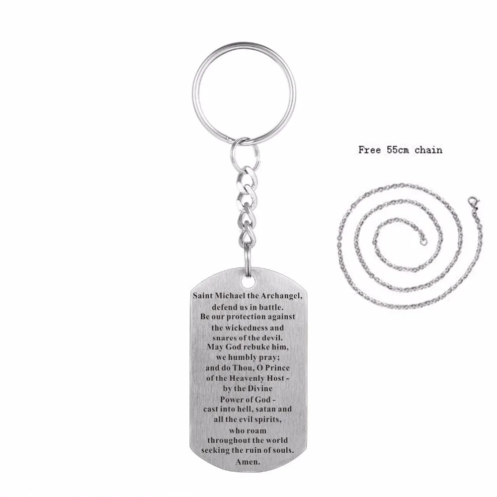 Dog Tag Jesue Jewelry With Black Bible Verse Christian Car Key Chain