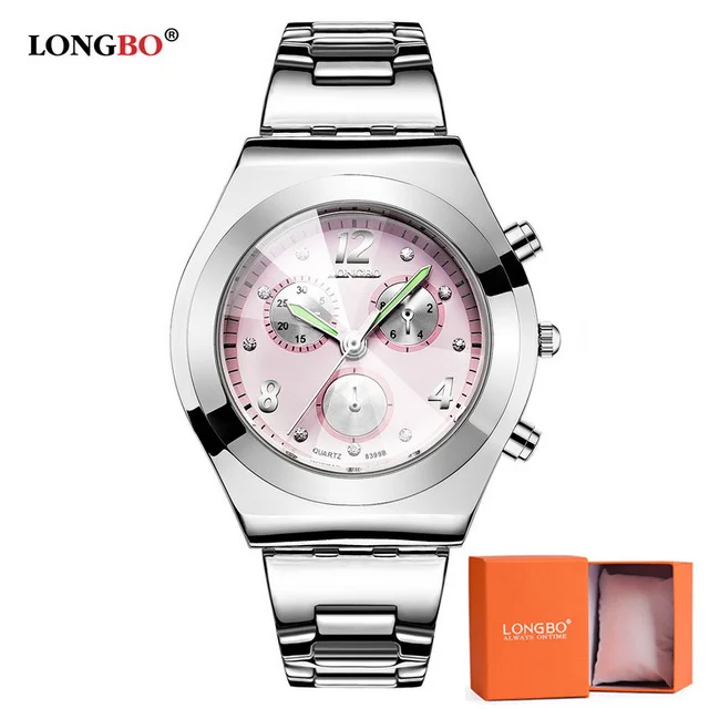 Бренд LONGBO новые женские часы Роскошные модные женские кварцевые часы Классические водонепроницаемые женские наручные часы Reloj Mujer 8399 - Цвет: pink 3