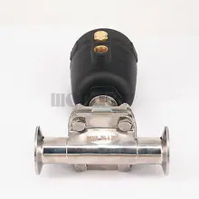 " 25 мм SUS316 санитарно-технический пневматический 1,5" трехзажимный мембранный клапан для молочного продукта