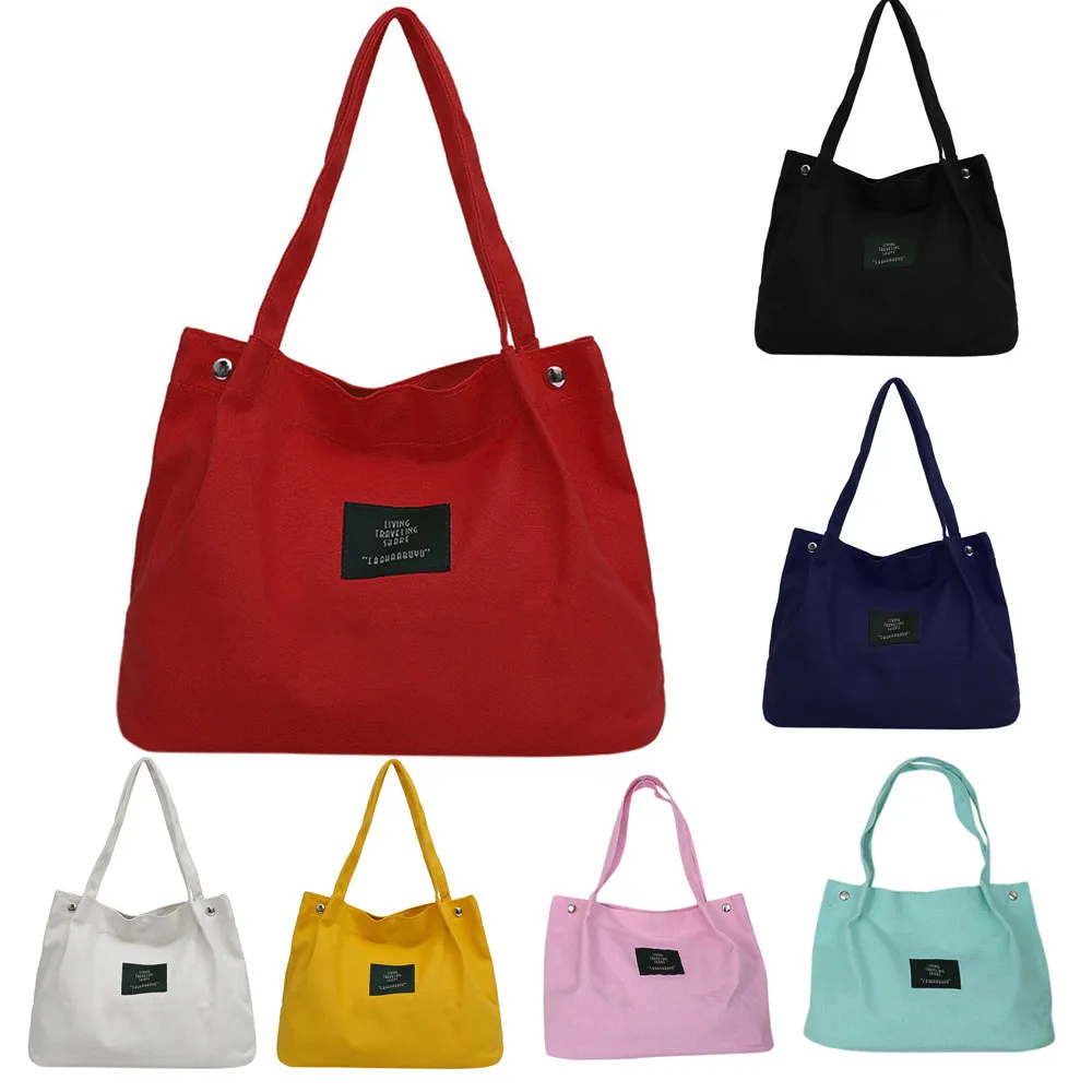 

2019 Shopping Bag Girls Women Retro Female Simple Letter Canvas Messenger Bags Large Package Ladies Bag Shoulder Handbag 5.10