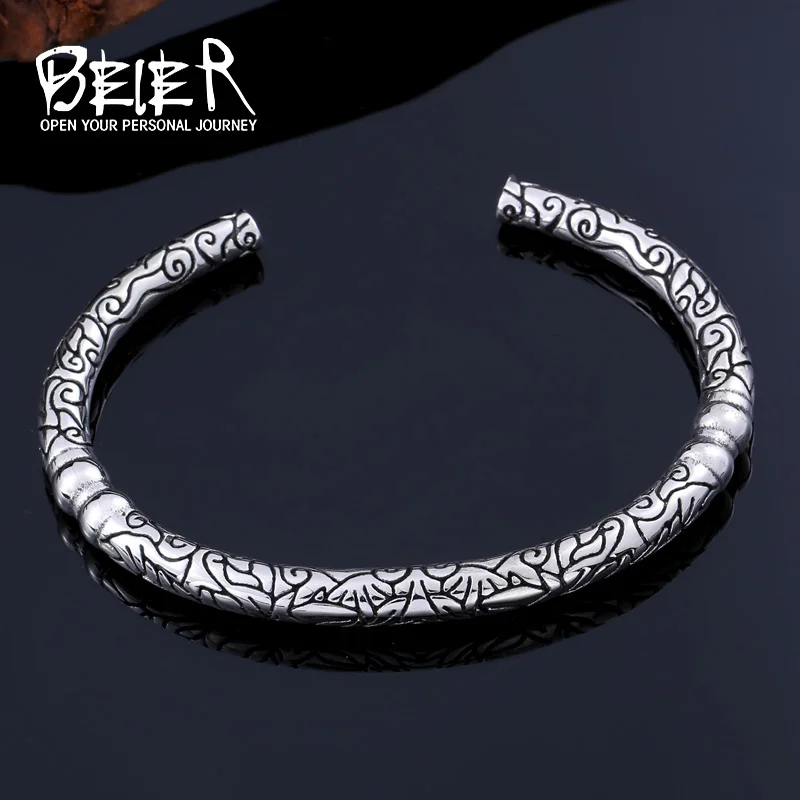 

Beier new store 316L Stainless Steel Bangles high quality for women and men Bangles fashion jewelry LLBRG-004R