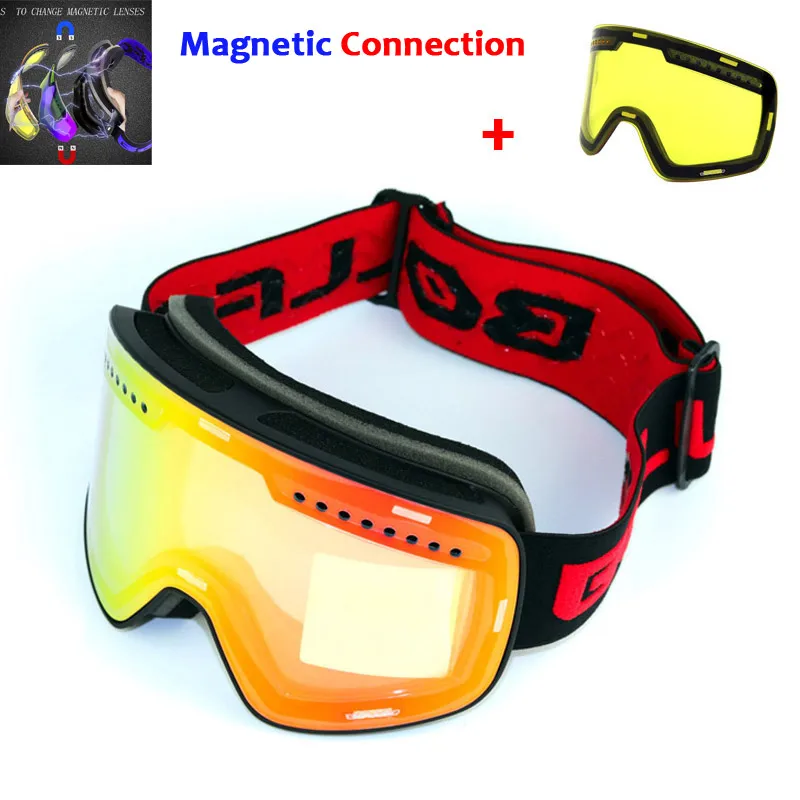Ski Goggles with Double Layers Lens Skiing Anti fog UV400