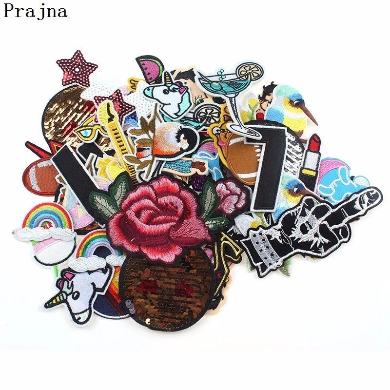 

Prajna 20 PCS Cartoon Embroidered Patches Iron On Patches Cheap Random Mix Patch Applique For Clothing Decor Washable New Style