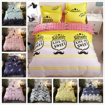 

Creative Pattern Duvet Cover 3/4 pcs Bedding Set Adult Kids Child Soft Cotton Bed Linens Single Full Queen King Size Quilt case