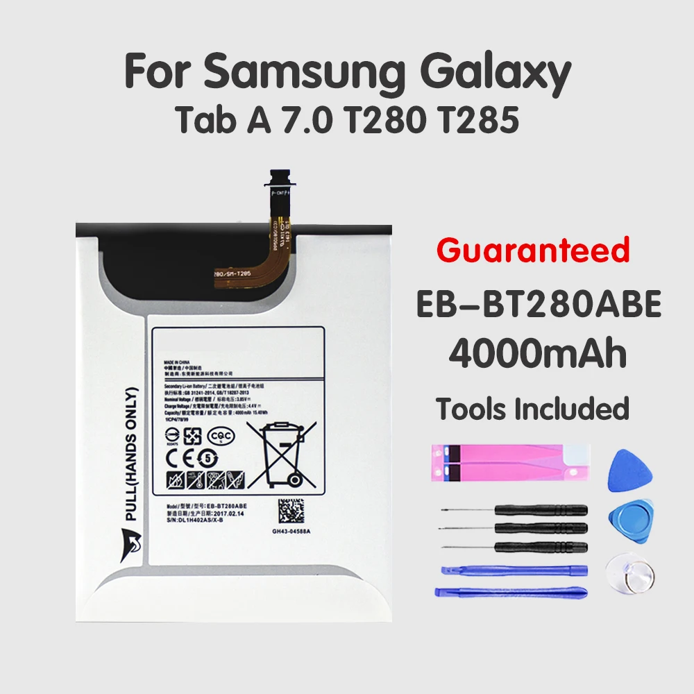 

High Quality Tablets Battery For Samsung Galaxy Tab A 7.0 T280 EB-BT280ABE SM-T280 T285 Replacement Batteria Akku 4000mAh Tools