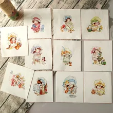 15*15 см 11 шт./компл. милый комплект для девочек из хлопка без рукавов, окрашенная живопись цифровые печатные ткани DIY ручной работы в стиле пэчворк фото decora