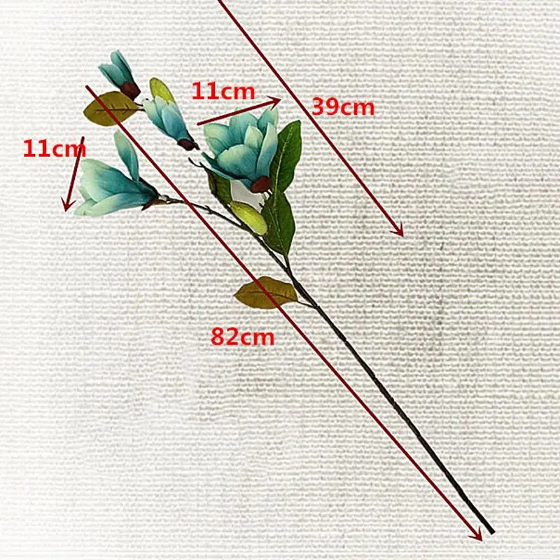 Роскошные Длинные Стволовые 4 головки искусственная Магнолия цветок ветка для дома Свадебные Декоративные искусственные цветы садовый декор Флорес