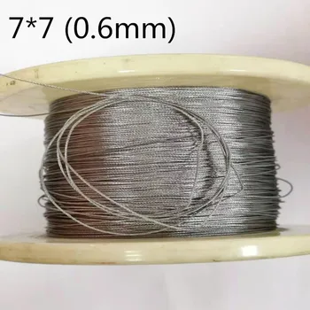 

100M(0.6mm diameter)304 stainless steel wire rope alambre cable softer fishing lifting cable 7X7 Structure